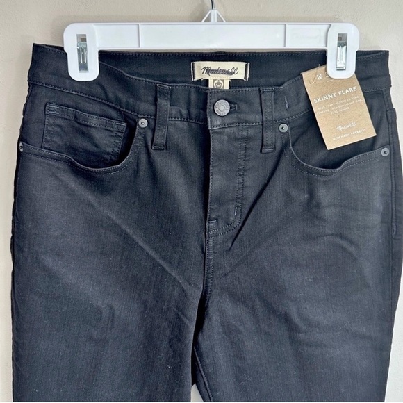 NWT Madewell Skinny Flare Jeans in Black Frost Size 25 - Picture 3 of 15